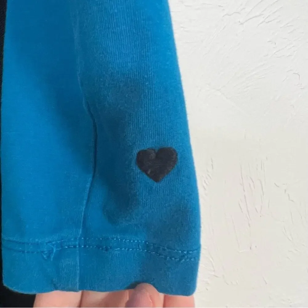 Hanna Andersson Blue Black Polka Dot Girls Dress 6/7 Long Sleeve